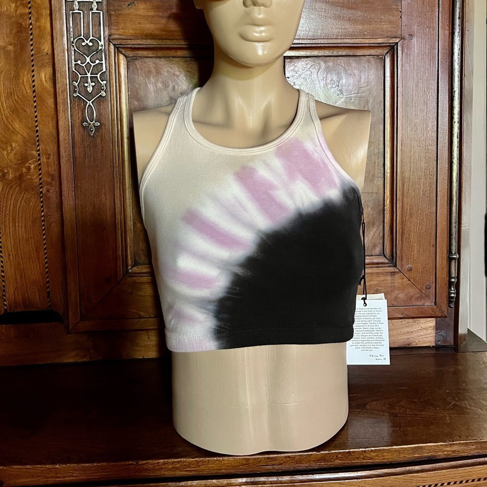 ELECTRIC & ROSE Tie Dye Sports Bra, 90% Cotton and Spandex, NWT.  Blues, Pinks.